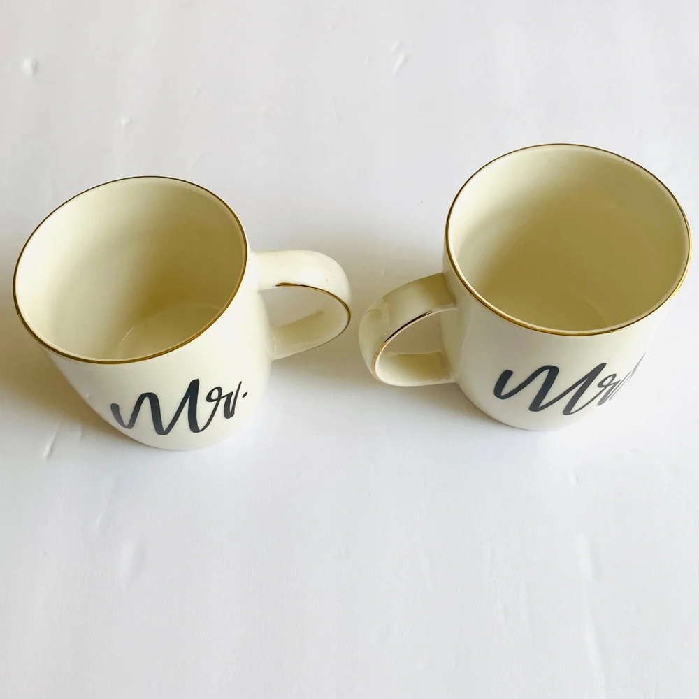 Gifffted Ceramic Mr and Mrs Mug Coffee Tea Wedding Shower Gift Newlyweds